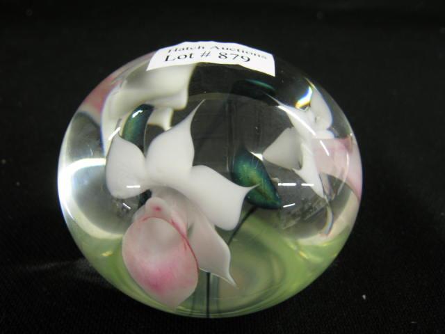 Appraisal: Lotton Art Glass Paperweight Multi-Flora diameter excellent signed Scott Bayless