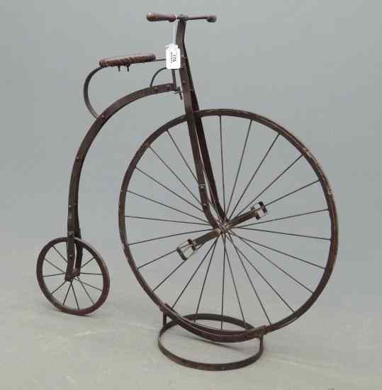 Appraisal: Contemporary child's highwheel bicycle on custom stand '' Ht