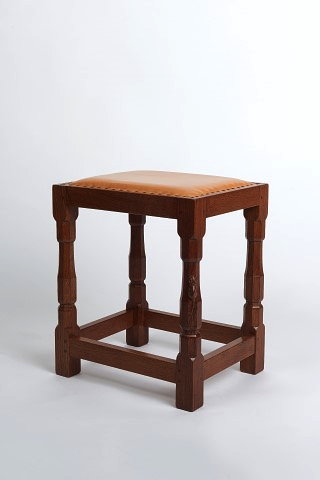 Appraisal: Robert Thompson of Kilburn British - Mouseman oak dressing stoolwith