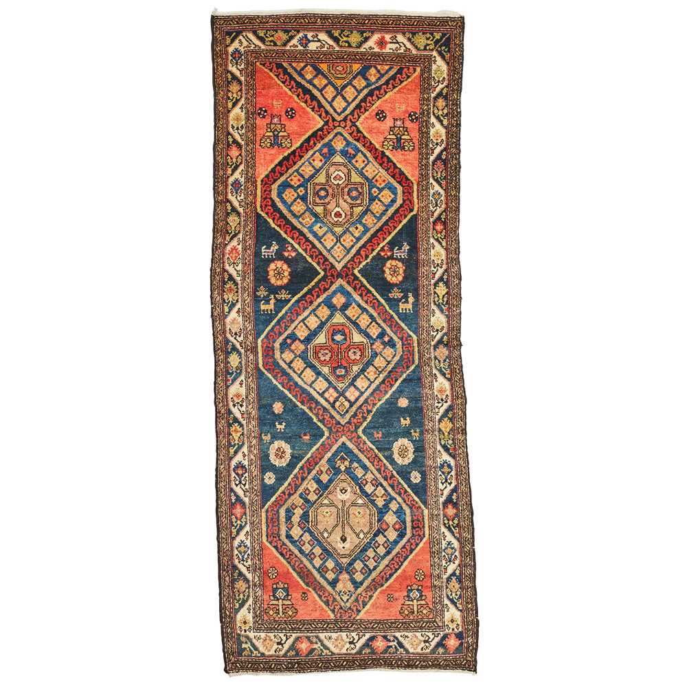 Appraisal: MALAYER RUNNER WEST PERSIA LATE TH CENTURY the indigo and