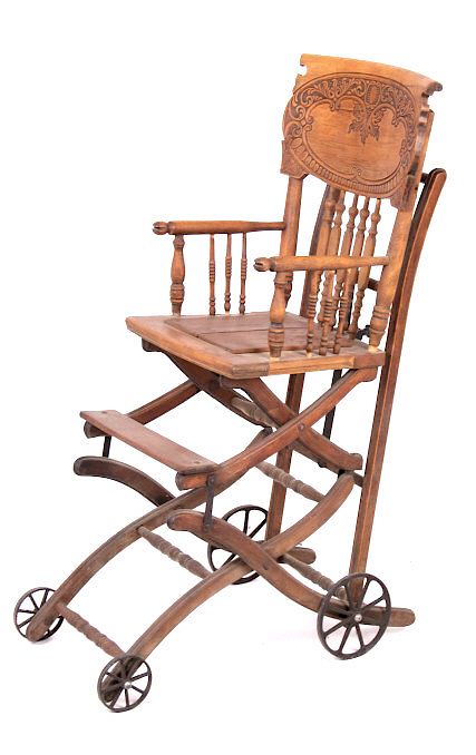 Appraisal: Early Victorian Child High Chair Stroller Combo Featured in this