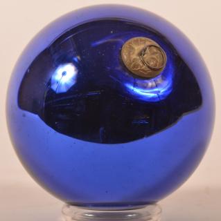 Appraisal: Cobalt Blue Glass Ball Form German Kugel Antique Cobalt Blue