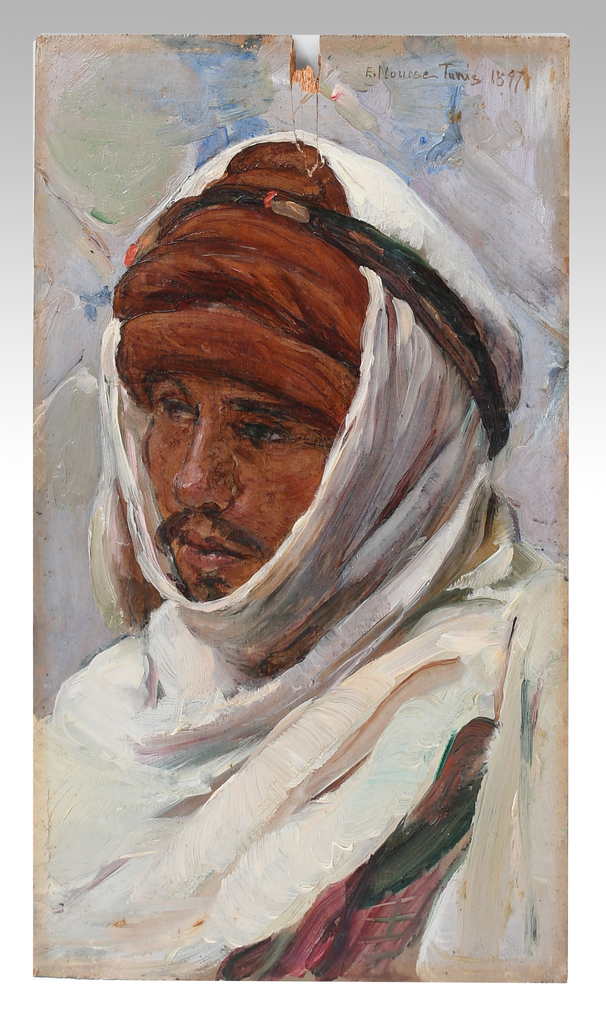 Appraisal: NOURSE Elizabeth American French - ''Algerian Man'' Oil Wood ''