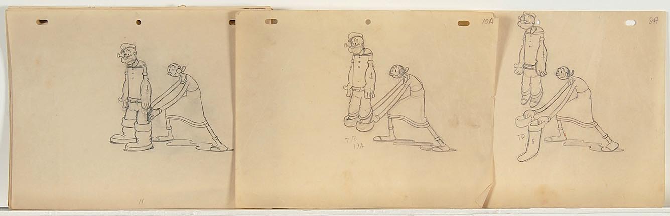 Appraisal: NINETY-NINE DRAWINGS OF BETTY BOOP AND FORTY-THREE OF POPEYE AND