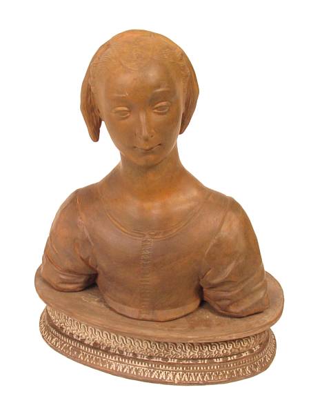 Appraisal: A terracotta bust of a Renaissance woman height in