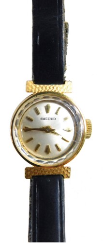 Appraisal: A Seiko ct gold cased wristwatch with small silver coloured