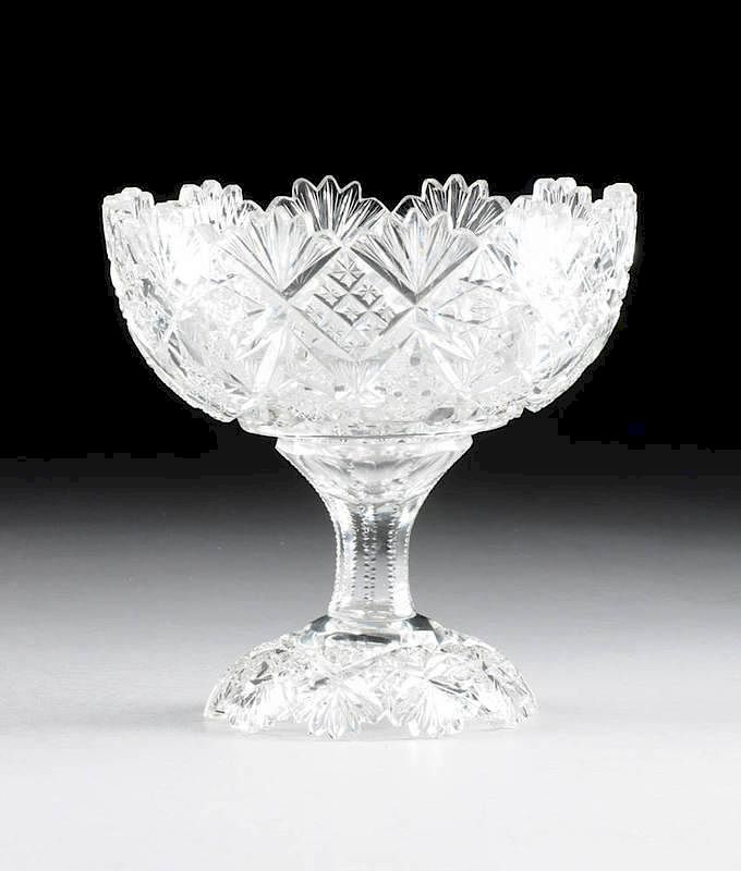 Appraisal: A BRILLIANT CUT CRYSTAL PUNCHBOWL ON STAND AMERICAN OR CONTINENTAL