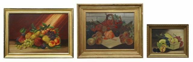 Appraisal: lot of Framed American School still life paintings th c