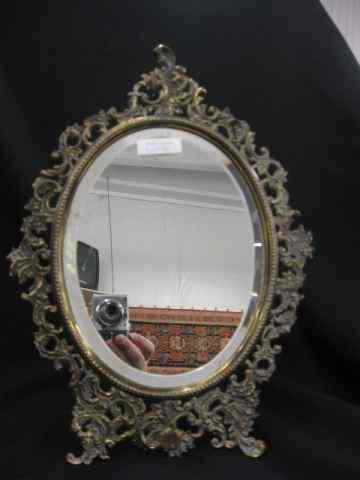 Appraisal: Victoiran Bronzed Dressing Mirror rococo design beveled oval '' x