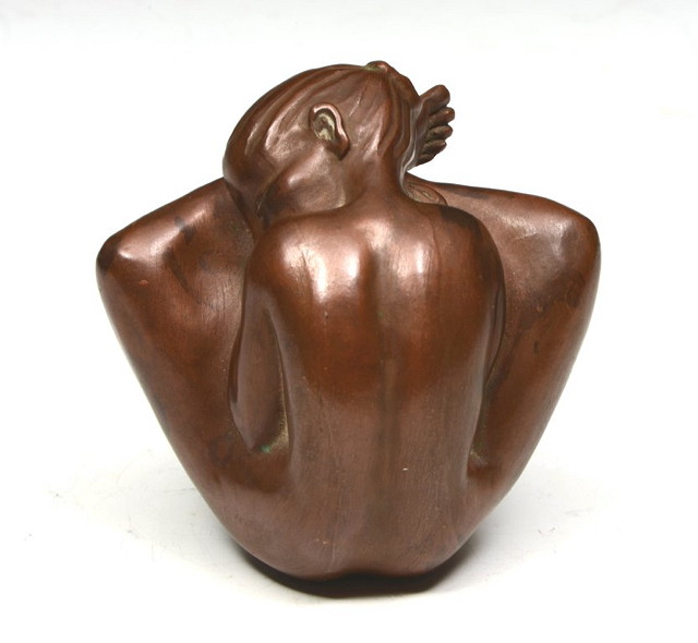 Appraisal: D J SCALDWELLA small bronze sculpture in the form of