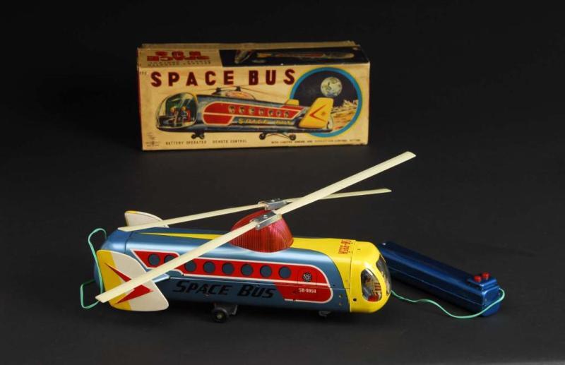 Appraisal: Tin Space Bus Description Japanese Made by Bandai Working When