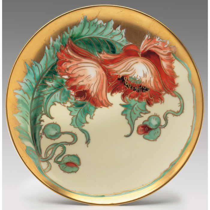 Appraisal: Pickard plate by Haviland France hand painted cream-colored background with