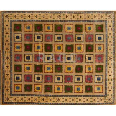 Appraisal: GABBEH Contemporary room-size rug in jewel tones Unmarked x Condition