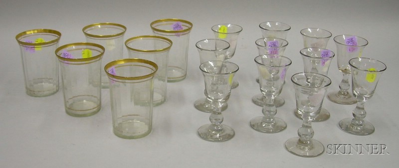 Appraisal: Set of Eleven Colorless Blown Glass Wines and a Set