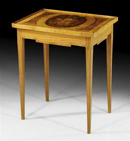 Appraisal: SIDE TABLE AUX FLECHES Louis XVI probably Switzerland circa Walnut