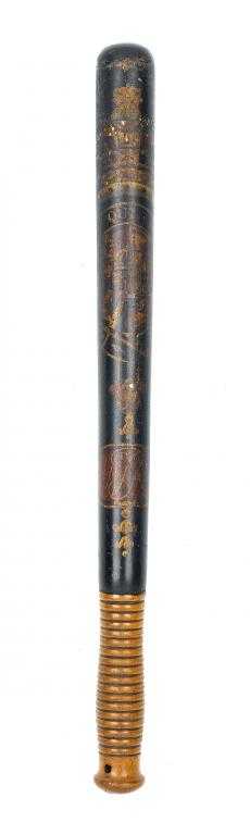 Appraisal: AN ENGLISH PAINTED BEECH POLICE TRUNCHEON BY PARKER painted by