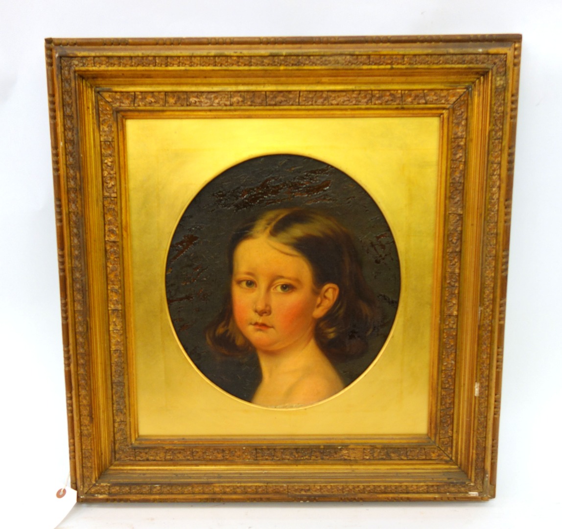 Appraisal: English School th Century Portrait of a young girl painted