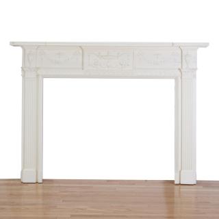 Appraisal: George III white painted wood fireplace surround George III white