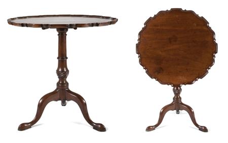 Appraisal: George II Mahogany Tilt-Top Table Estimate nbsp nbsp nbsp -