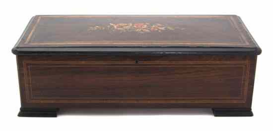 Appraisal: A Continental Marquetry Cylinder Music Box having eight airs the