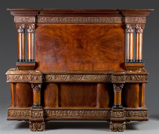 Appraisal: Rococo revival mahogany bedroom suite Early th century Bed headboard