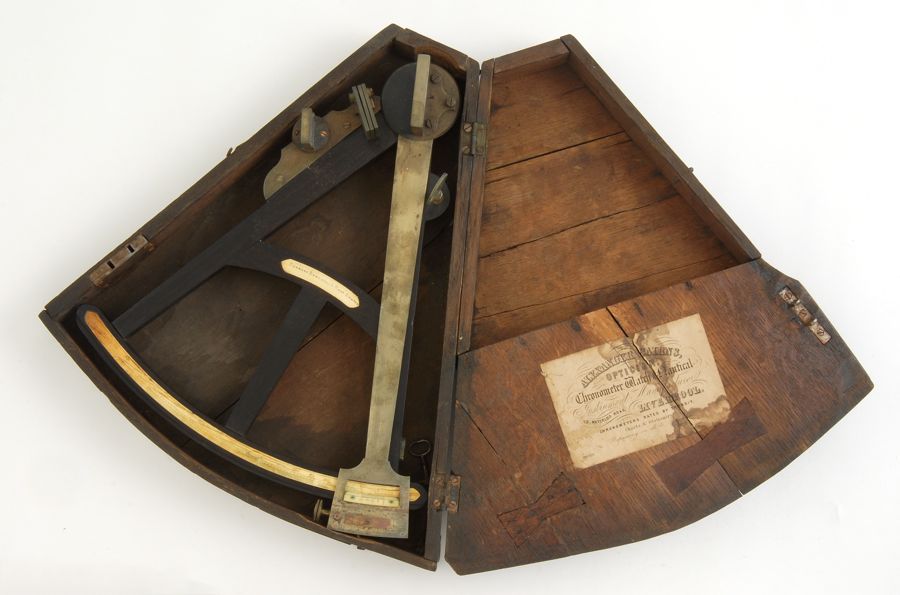 Appraisal: CASED BRASS AND EBONY SEXTANT th CenturyBy Spencer Browning Rust