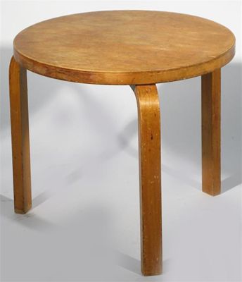 Appraisal: A Finmar bentwood occasional table designed by Alvar Aalto circular