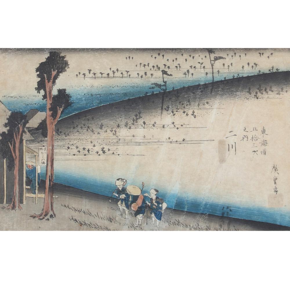 Appraisal: ANDO HIROSHIGE JAPANESE - SHIMADA FROM STATIONS OF THE TOKAIDO