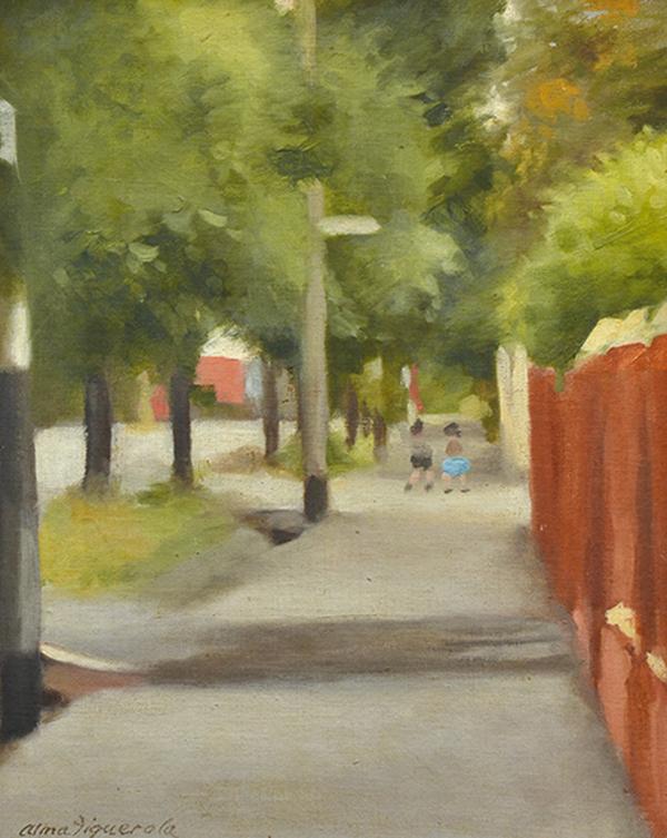 Appraisal: ALMA FIGUEROLA - Studley Park Road oil on board signed