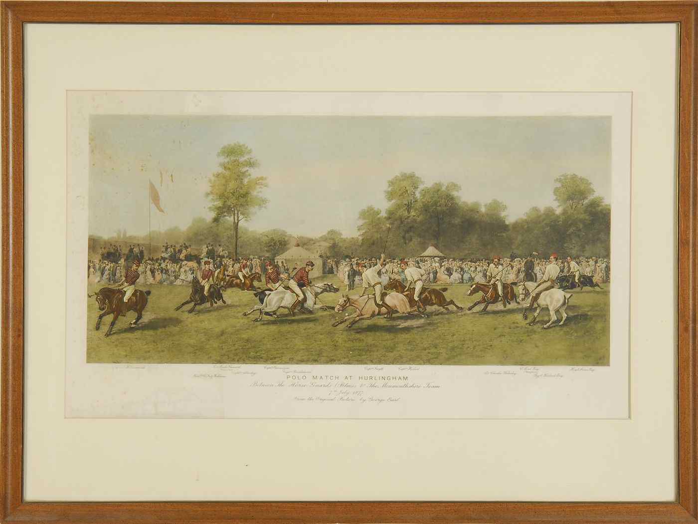 Appraisal: FRAMED PRINTPolo Match at Hurlingham Between the Horse Guards Blues