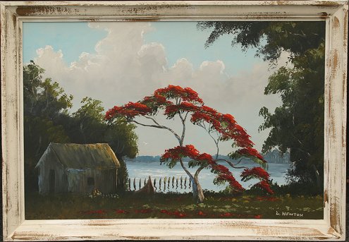 Appraisal: NEWTON Lemuel American th C Florida Highwaymen Landscape Oil B