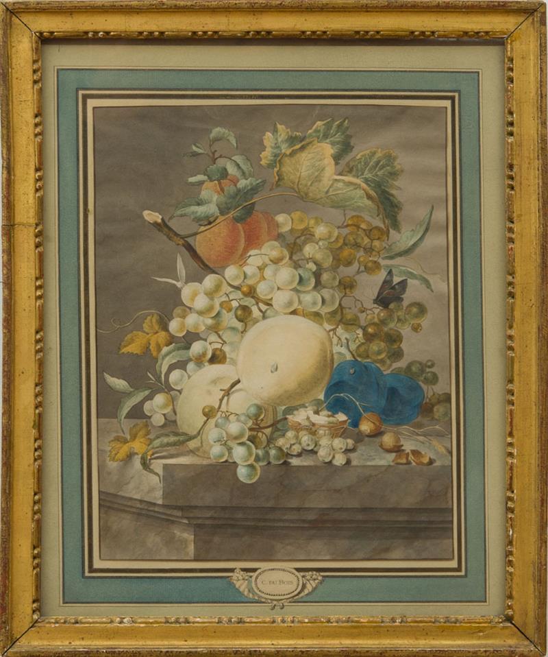 Appraisal: CATHARINA DU BOIS - STILL LIFE WITH PEACHES PLUMS AND