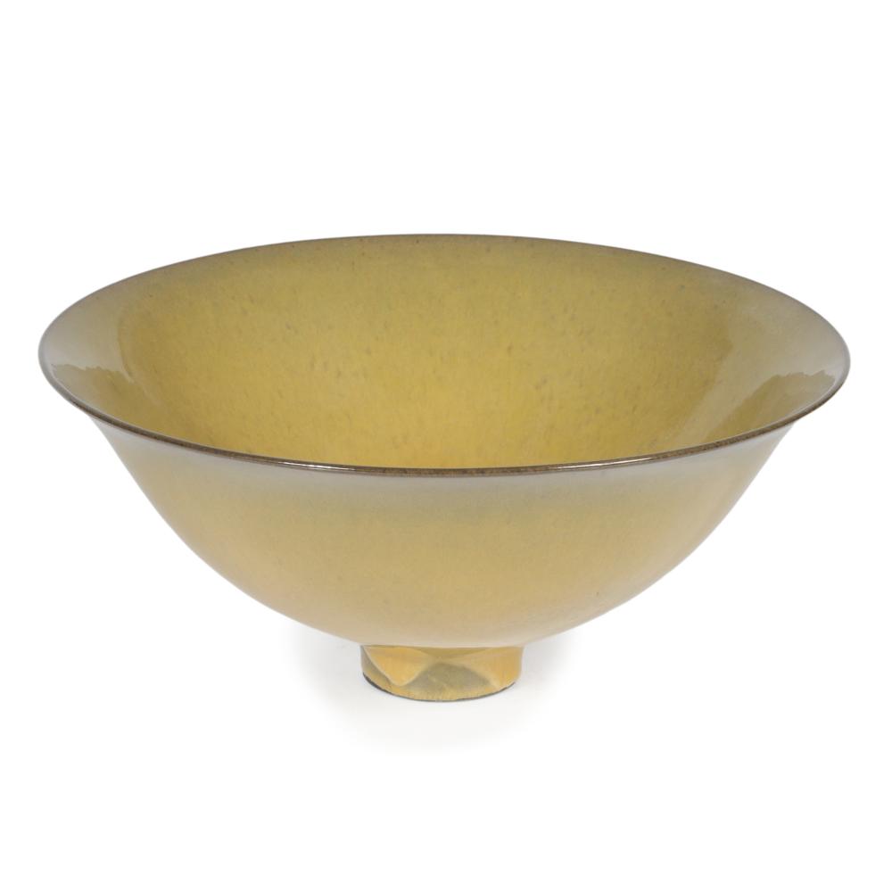 Appraisal: JAMES LOVERA AMERICAN - STUDIO PEDESTAL BOWL YELLOW BROWN GLAZED