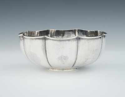 Appraisal: A Buccellati Sterling Silver Hand Chased Lobbed Melon Bowl Oval