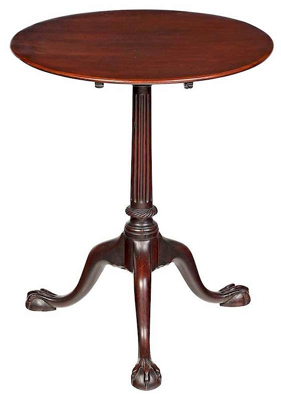 Appraisal: Chippendale Carved Mahogany Candlestand probably British th century thin mahogany