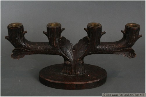 Appraisal: CARVED BLACK FOREST CANDELABRA W x H x D