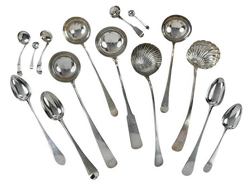 Appraisal: Pieces George III English Silver Flatware most London - including