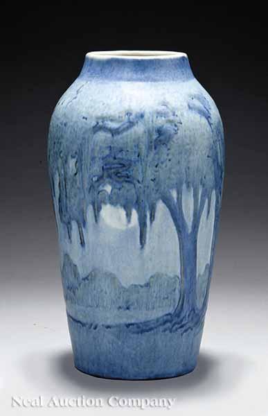 Appraisal: A Newcomb College Art Pottery Matte Glaze Moon and Moss