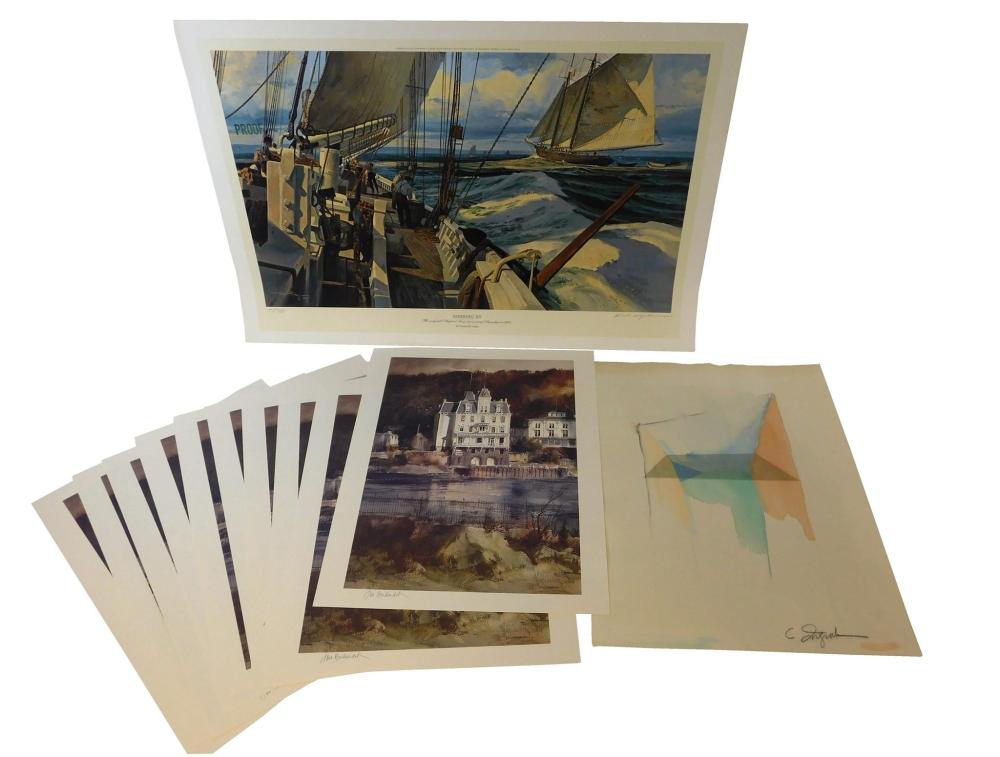 Appraisal: Twelve prints the first a proof print of a seascape