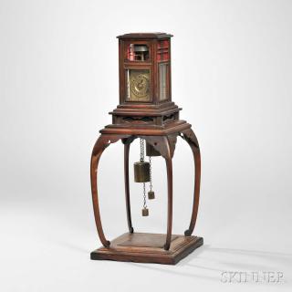 Appraisal: Japanese Dai Tokei or Lantern Clock on Wooden Stand th