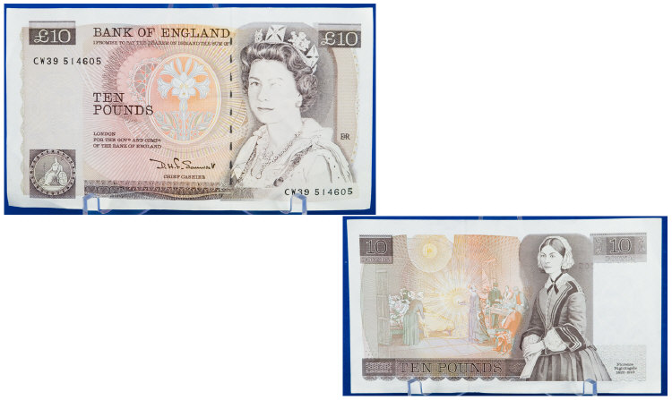 Appraisal: Bank Of England Ten Pound Note Unusual Misprint No CW