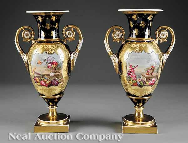 Appraisal: A Pair of Very Fine Coalport Porcelain Vases early th