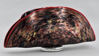 Appraisal: A Large Art Glass Centerpiece Blown in an undulating form