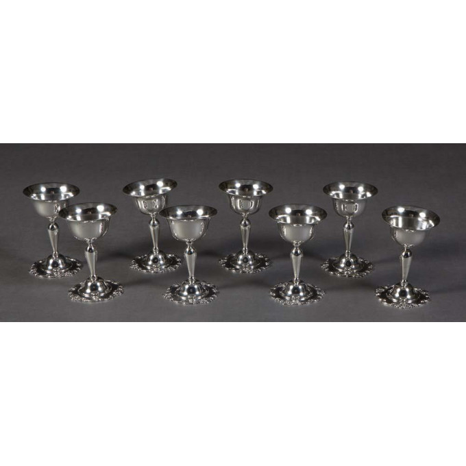 Appraisal: Set of Eight Sterling Cordial Stems th c with a