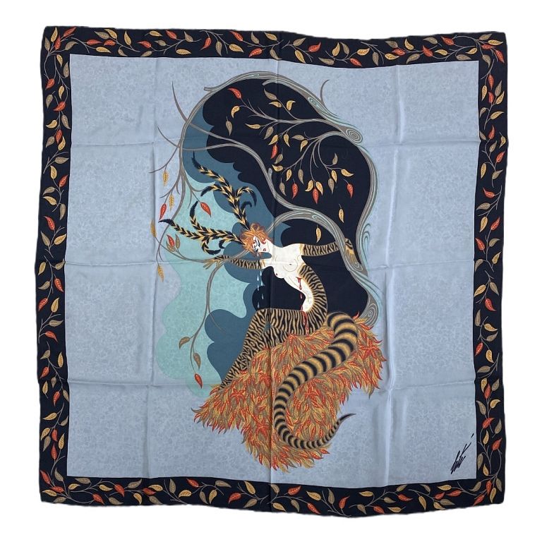 Appraisal: Erte Silk Scarf Erte Silk Scarf Measures inches high x