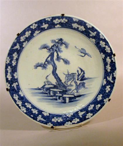 Appraisal: Large Chinese blue and white porcelain charger th century Of