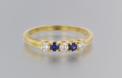 Appraisal: A Ladies' k Gold Diamond and Sapphire Band k yellow