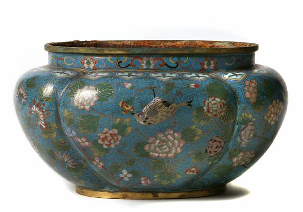 Appraisal: An Asian cloisonne jardiniere height in