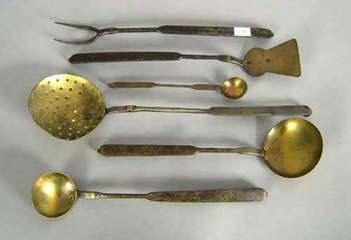 Appraisal: Six Pennsylvania wrought iron and bras utensils