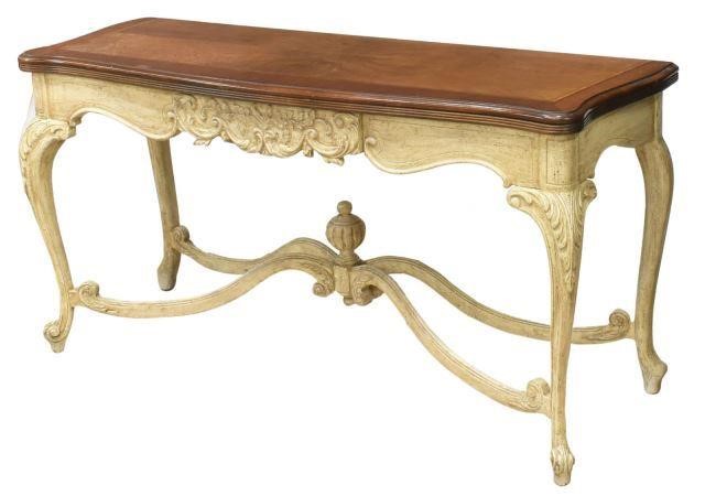 Appraisal: French Louis XV style flip-top console table th c hinged